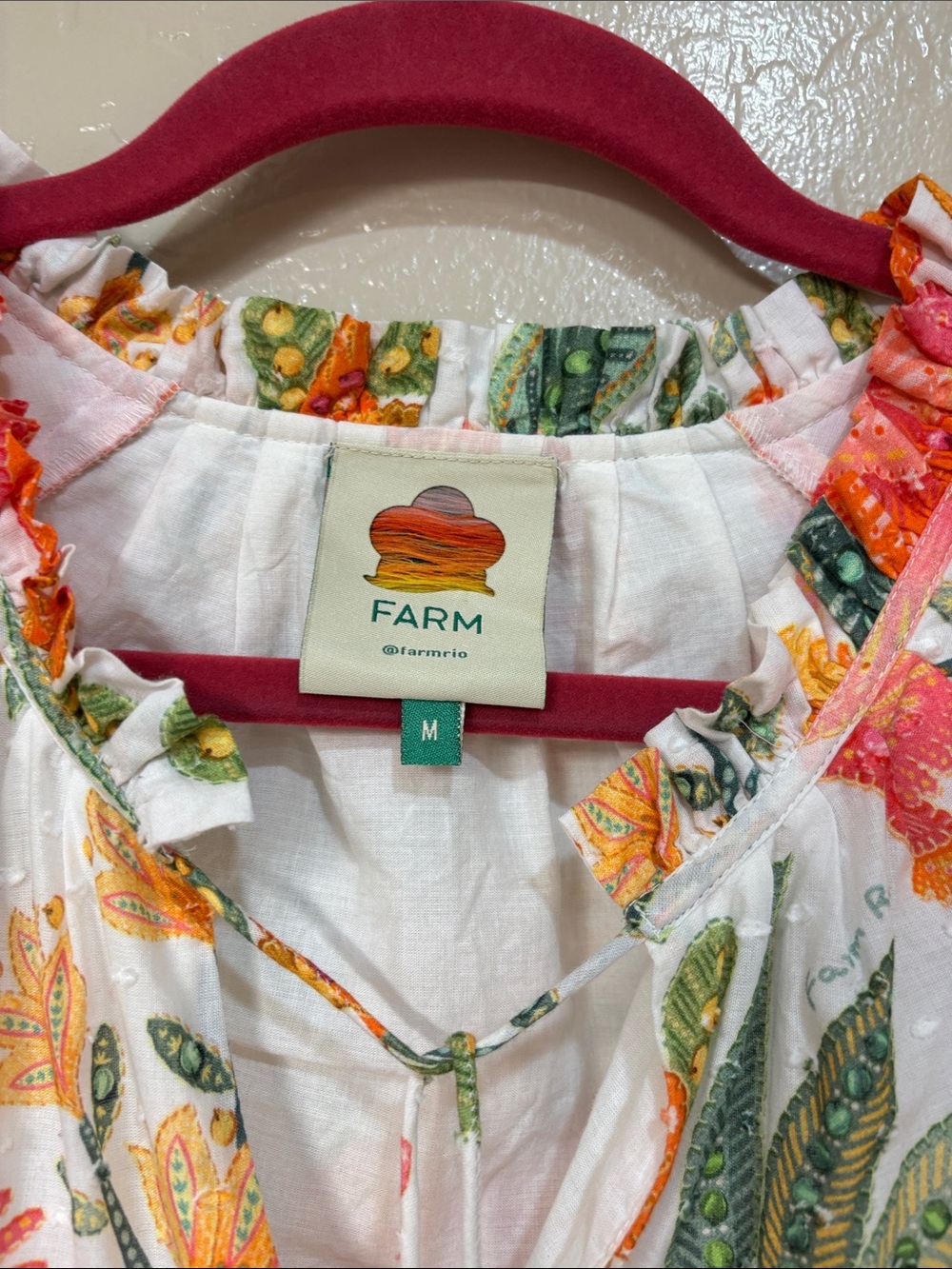 FARM RIO short tiered summer cotton Dress with tassels - Picture 2 of 7